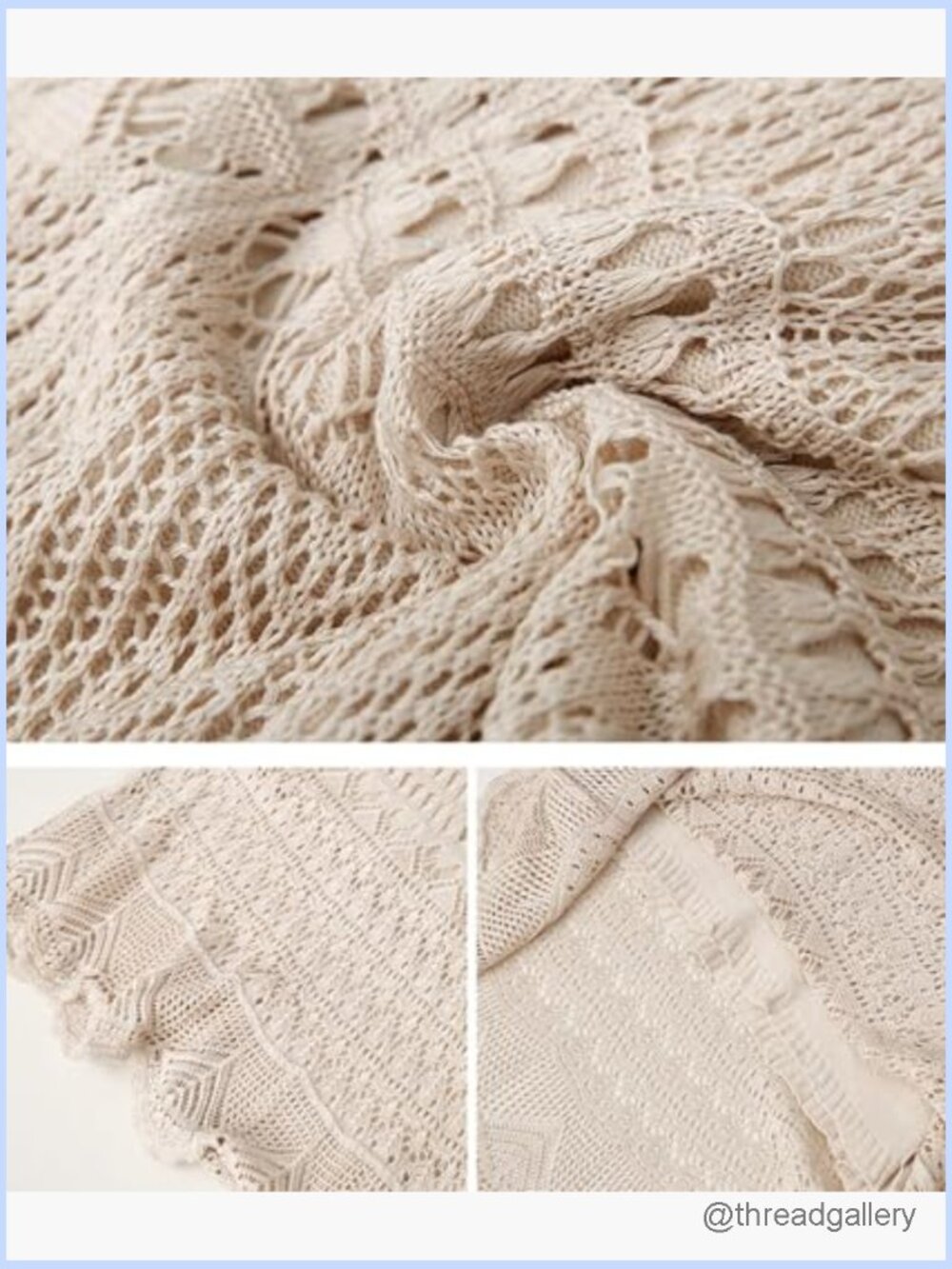 Crochet Knitted High Waist Hollow Out Lined Flowy Lace Maxi Skirt - Picture 6 of 7